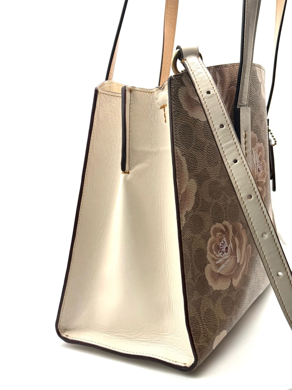 Coach Signature Canvas Rose Print Charlie Carryall Tote Bag - Picture 4 of 13